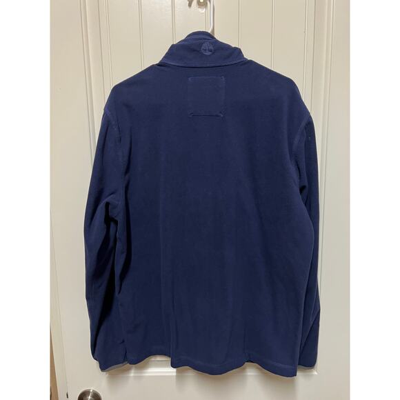 Timberland Mens Pullover half zip Fleece  Navy/Olive Green Size Large - Picture 4 of 5